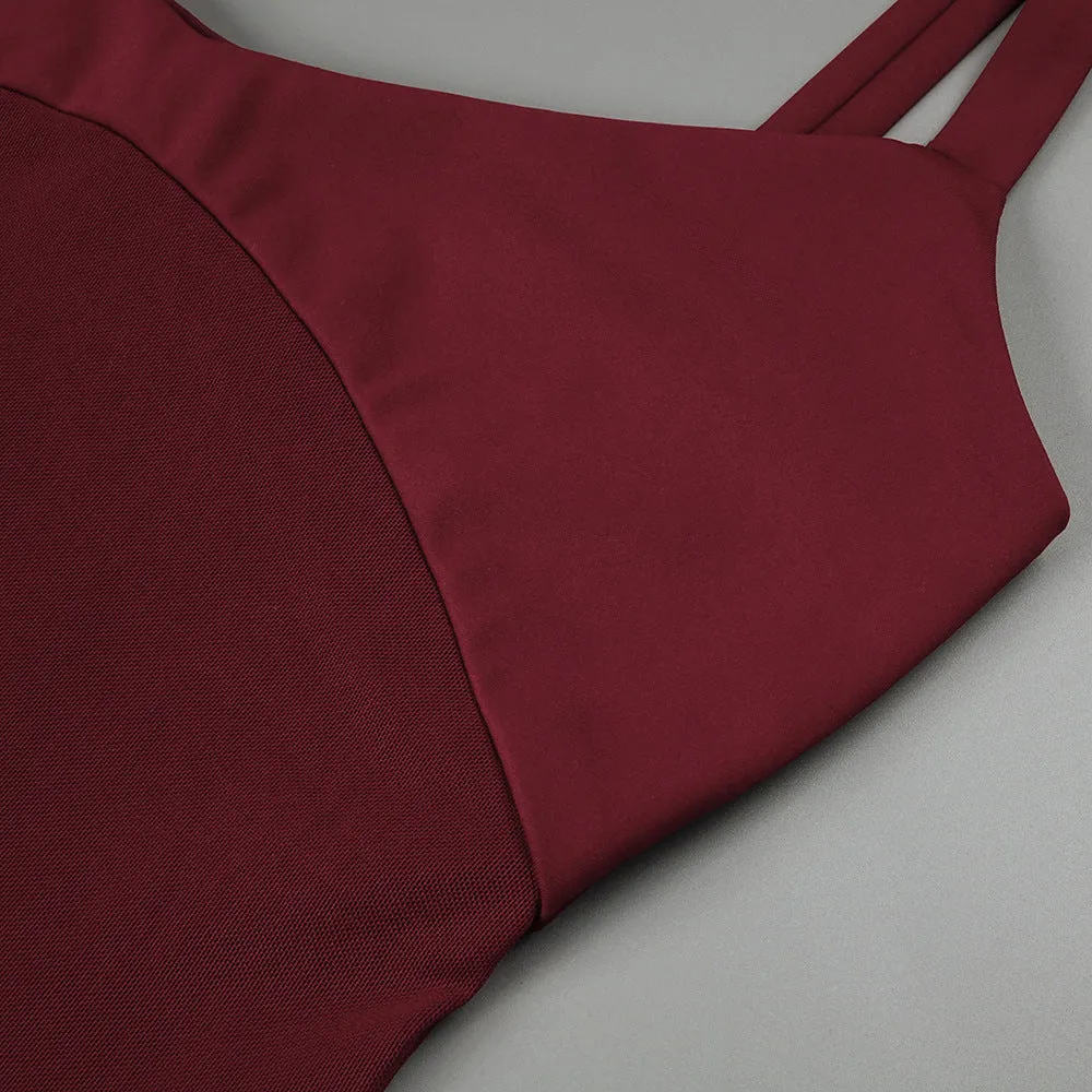 sheer knit curve maxi dress in merlot Gloria Lanvin