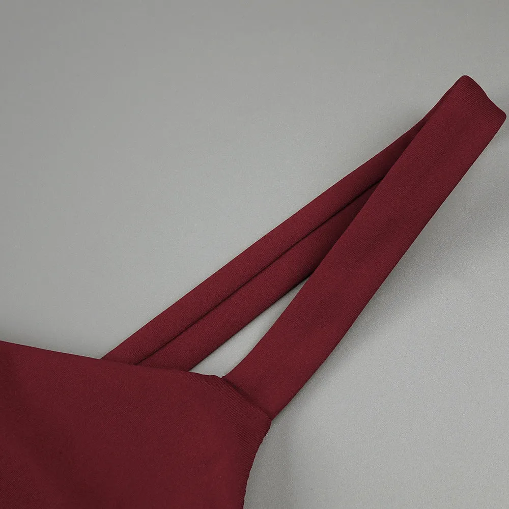 sheer knit curve maxi dress in merlot Gloria Lanvin