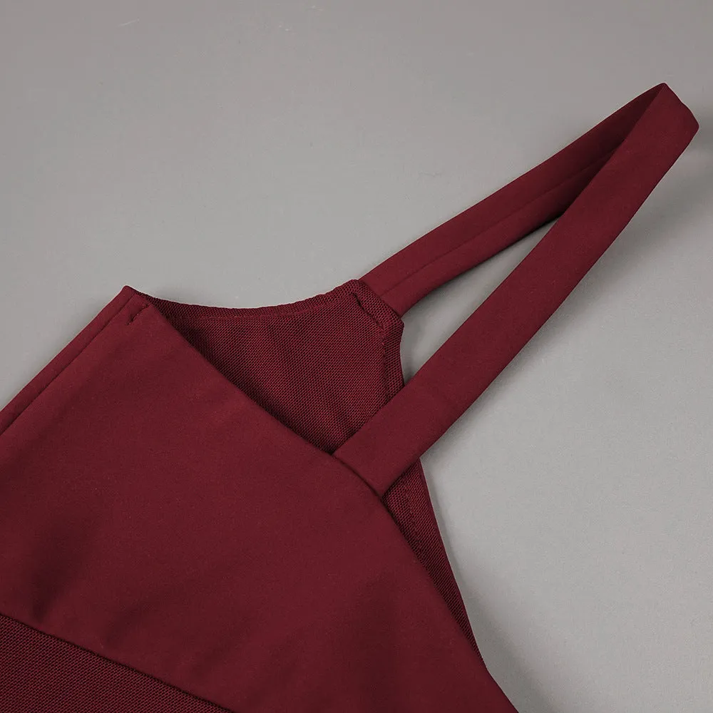 sheer knit curve maxi dress in merlot Gloria Lanvin