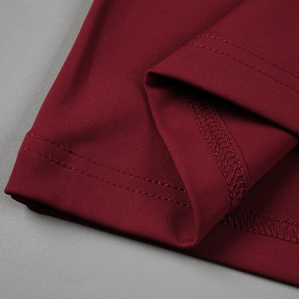 sheer knit curve maxi dress in merlot Gloria Lanvin