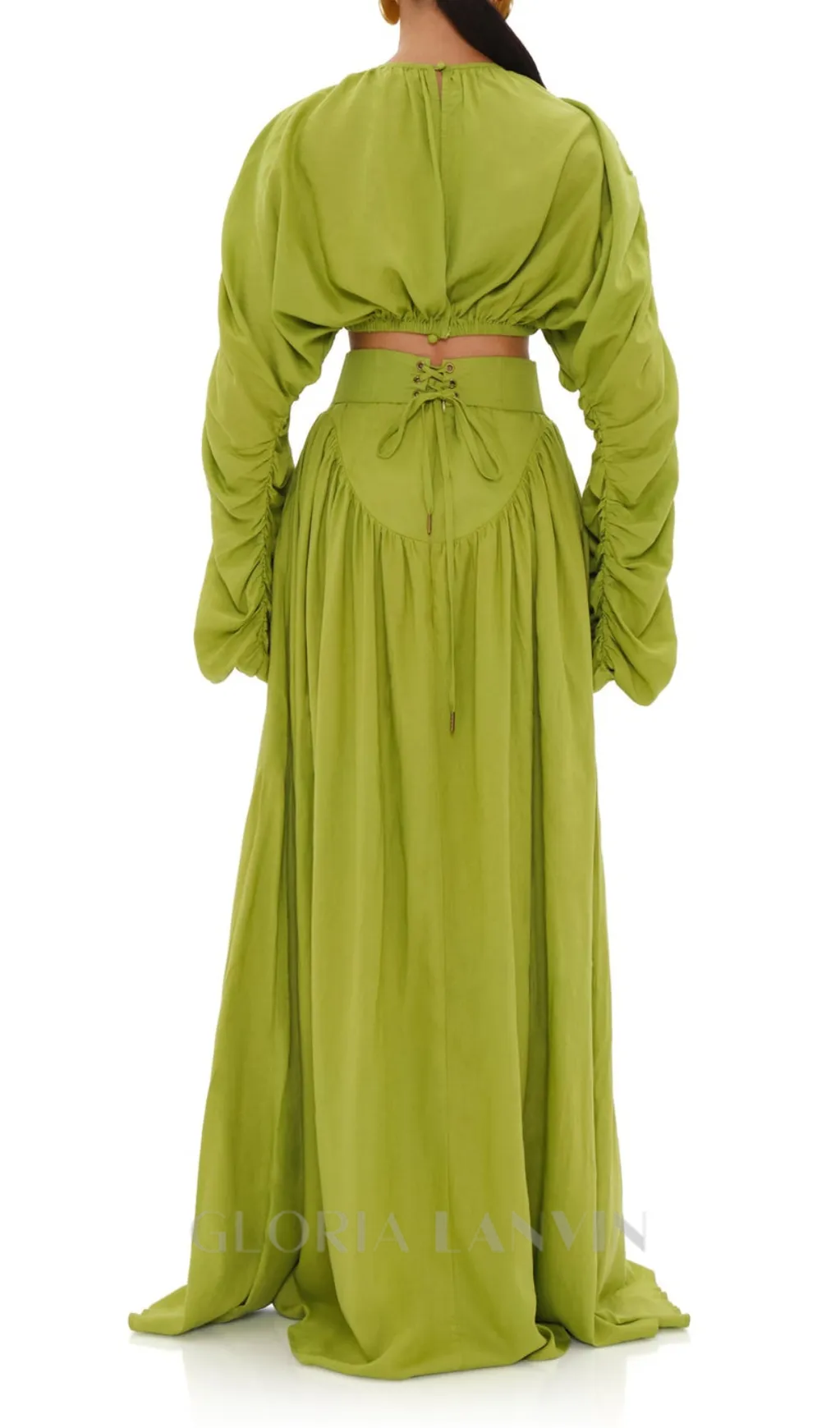 SHEILA CORP TOP CORSET SKIRT SET IN LIME Gloria Lanvin