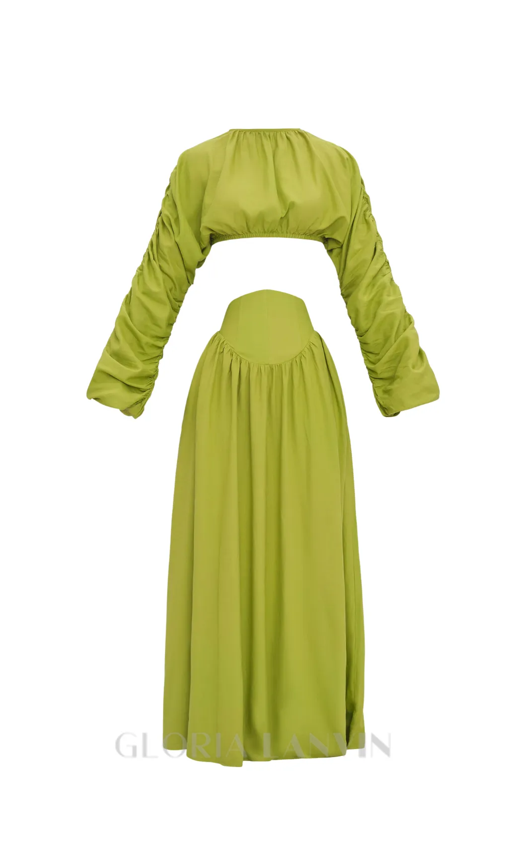 SHEILA CORP TOP CORSET SKIRT SET IN LIME Gloria Lanvin