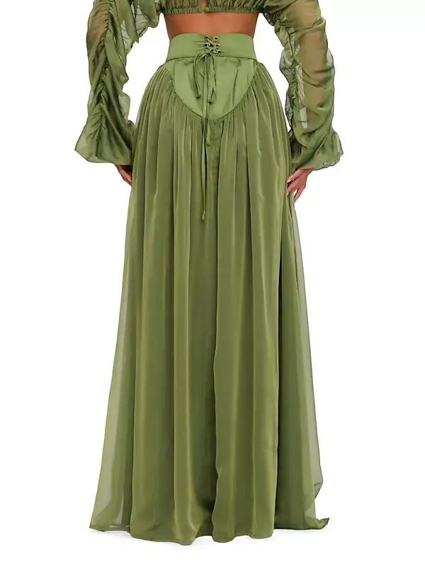 SHEILA CORP TOP CORSET SKIRT SET IN LIME Gloria Lanvin