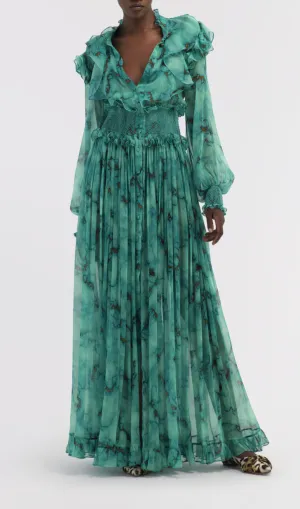 SILK MAXI DRESS WITH MARBLE PRINT Gloria Lanvin