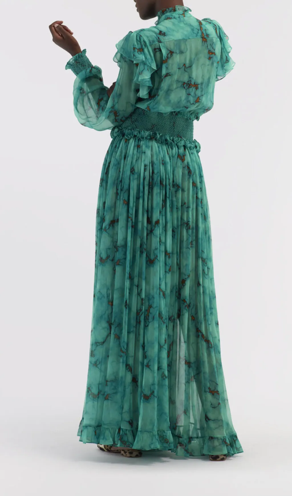 SILK MAXI DRESS WITH MARBLE PRINT Gloria Lanvin