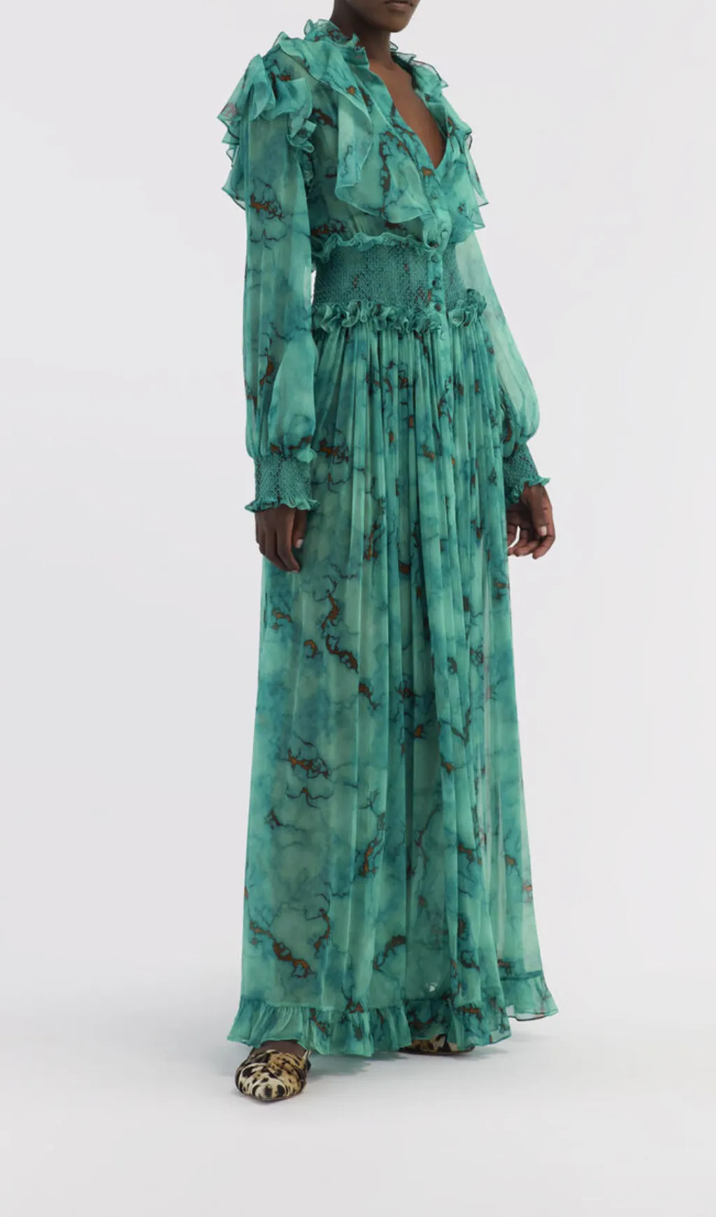 SILK MAXI DRESS WITH MARBLE PRINT Gloria Lanvin