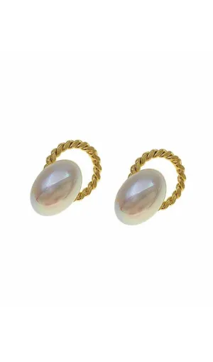 silver Artificial Pearl earrings Gloria Lanvin