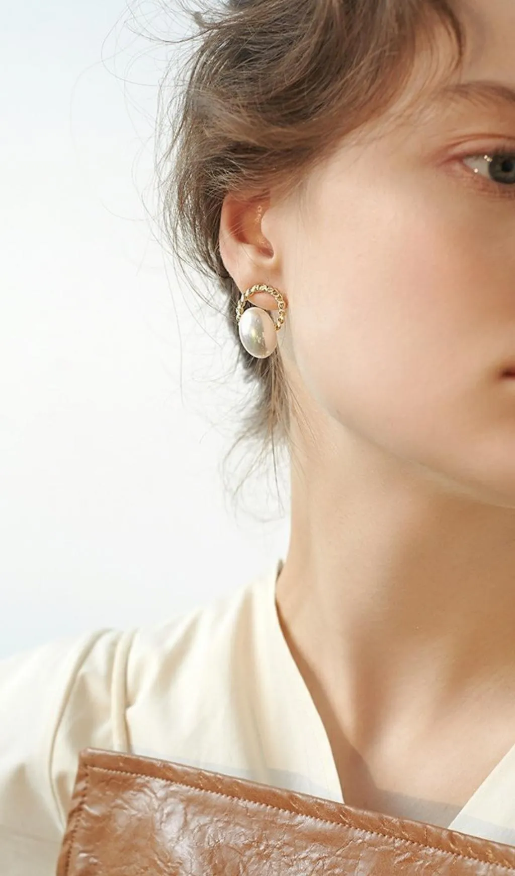 silver Artificial Pearl earrings Gloria Lanvin