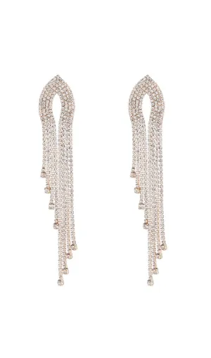 SILVER DIAMANTE TASSEL EARRINGS Gloria Lanvin