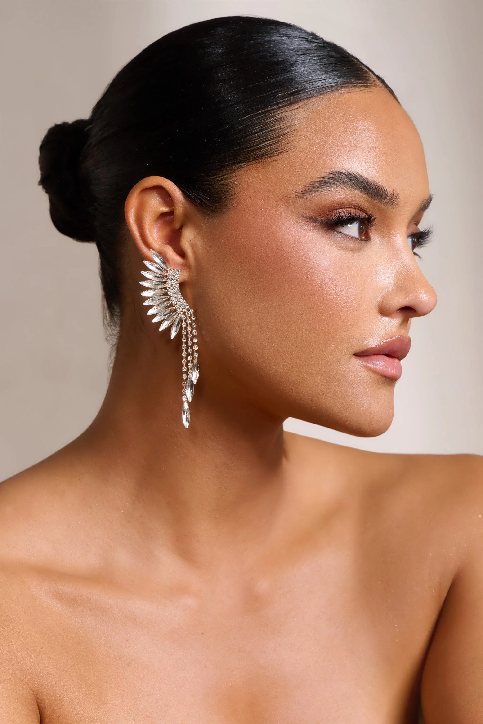 SILVER TIERED DROP EARRINGS Gloria Lanvin