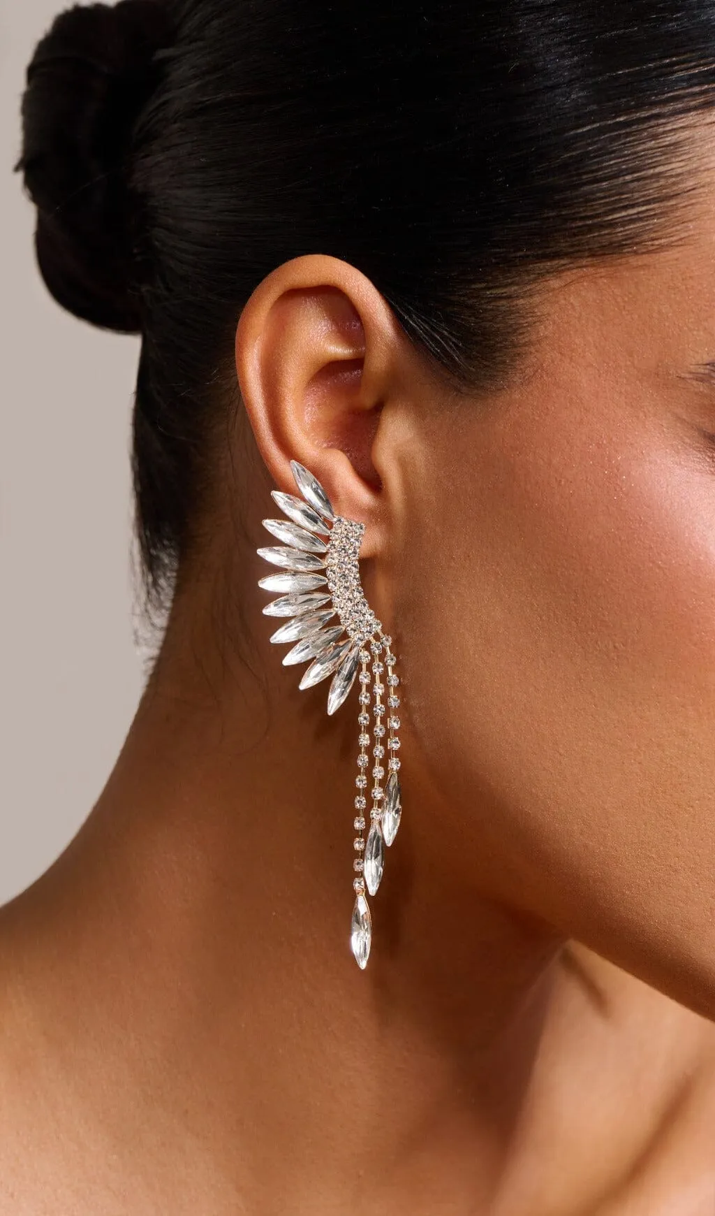 SILVER TIERED DROP EARRINGS Gloria Lanvin