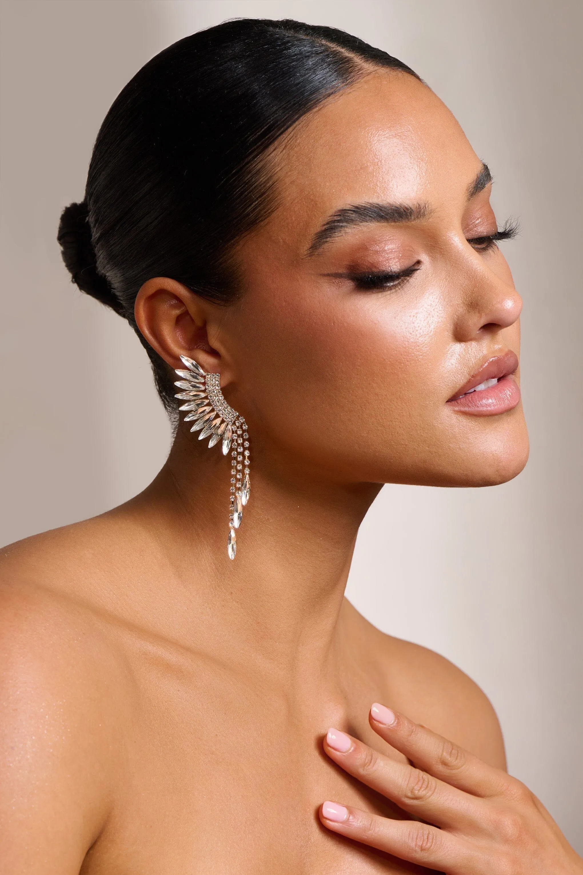 SILVER TIERED DROP EARRINGS Gloria Lanvin