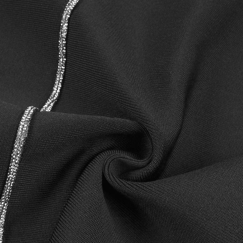 SILVER TRIM FLORAL BUSTIER MIDI DRESS IN BLACK Gloria Lanvin