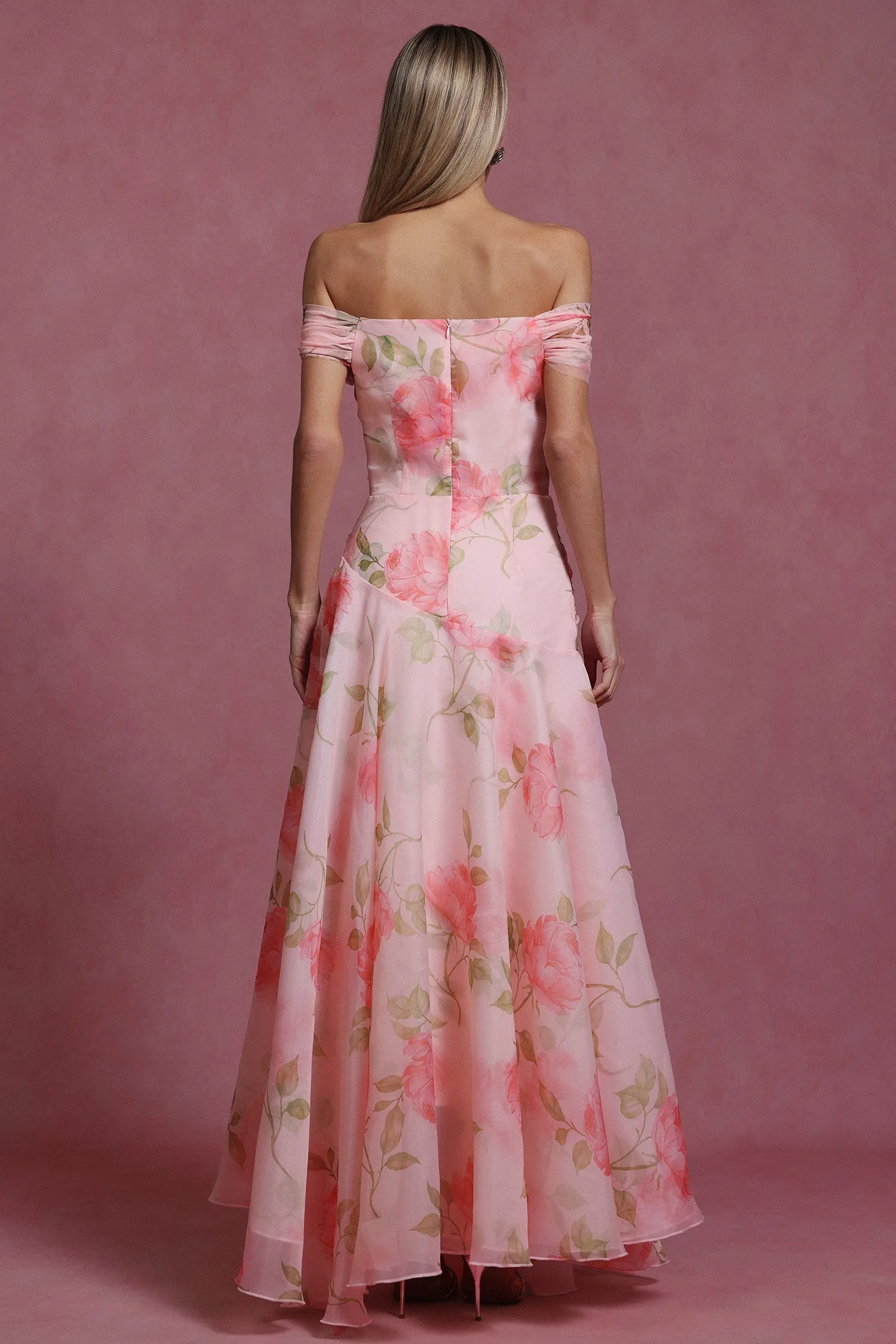 simona Sleeveless Flowers Flounce Maxi Dress Gloria Lanvin