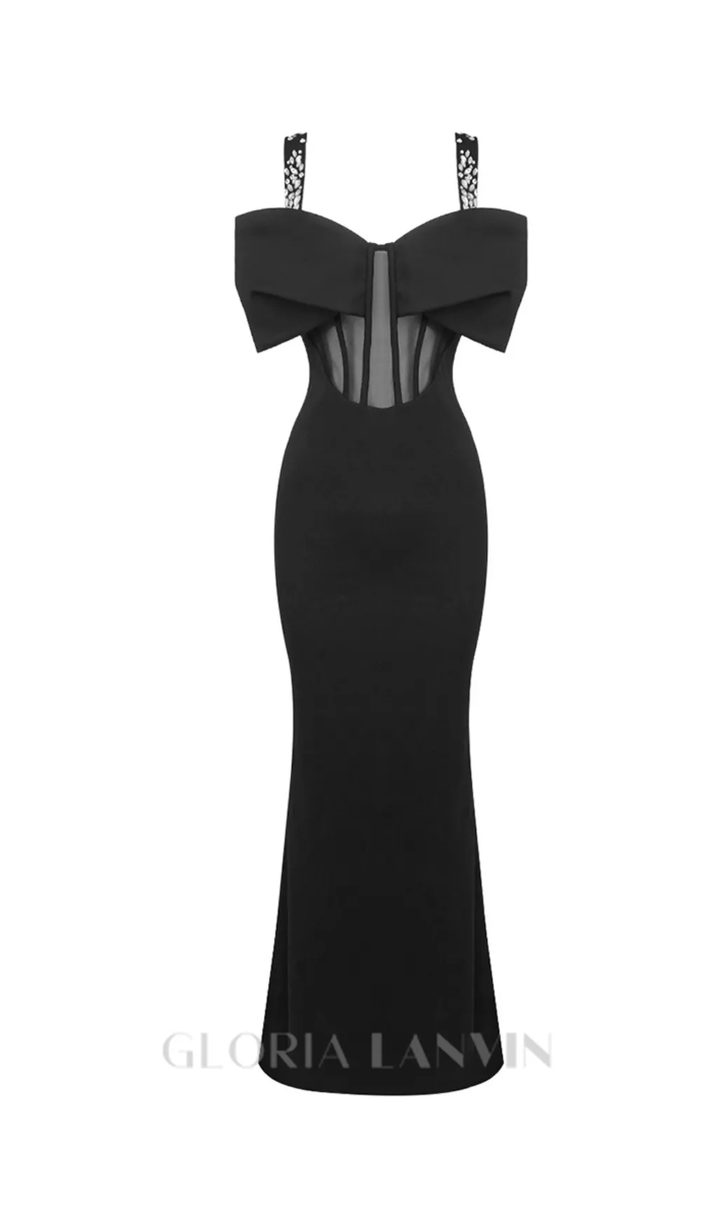 Sleeveless Corset maxi Dress in black Gloria Lanvin