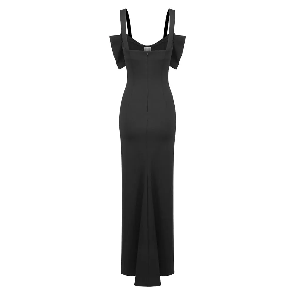 Sleeveless Corset maxi Dress in black Gloria Lanvin