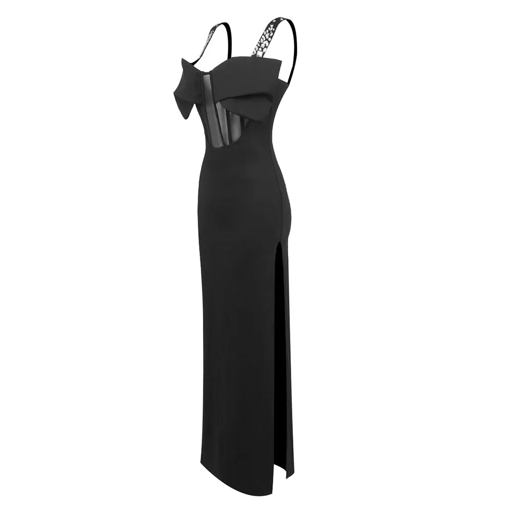 Sleeveless Corset maxi Dress in black Gloria Lanvin