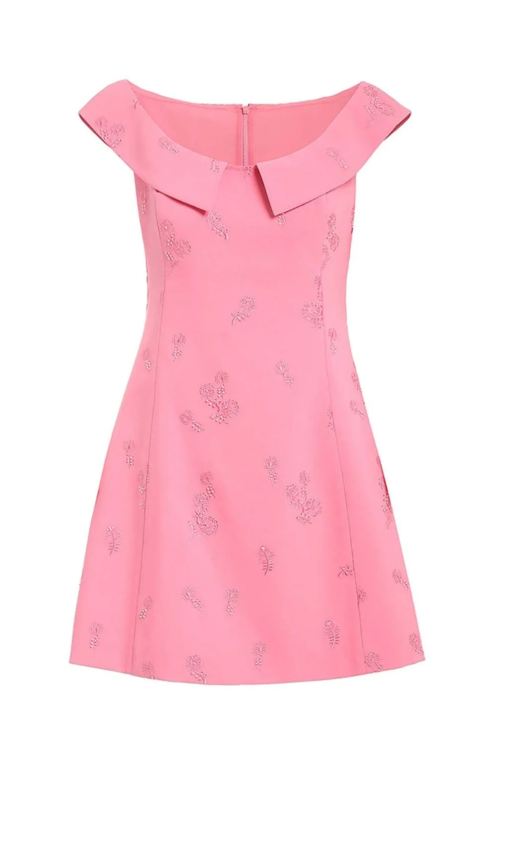 SLEEVELESS EMBROIDERED MINI DRESS IN PINK Gloria Lanvin
