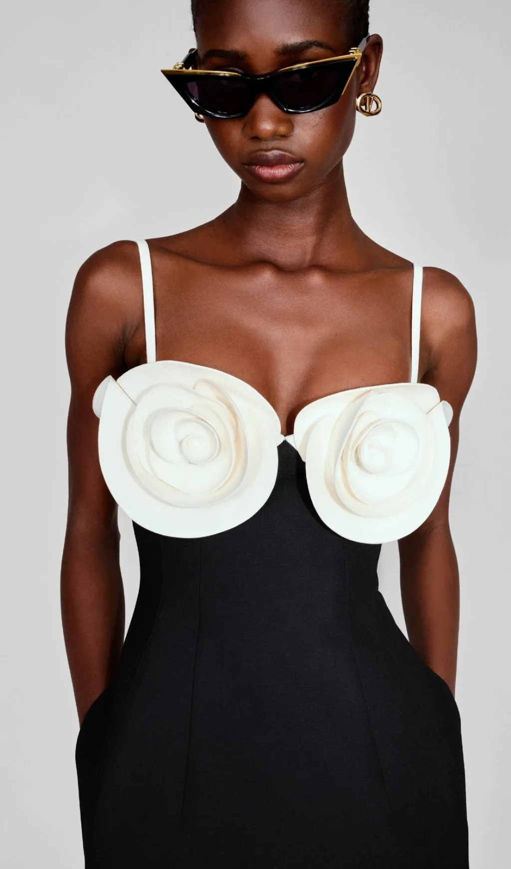 SLEEVELESS FLOWER SPLICE TIGHT BANDAGE MINI DRESS Gloria Lanvin
