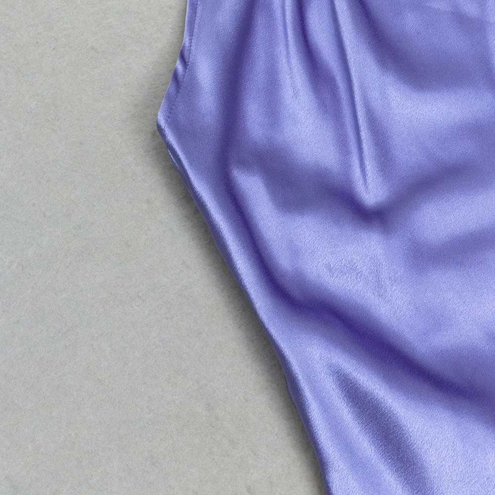 SLEEVELESS HALTER SATIN MAXI DRESS Gloria Lanvin