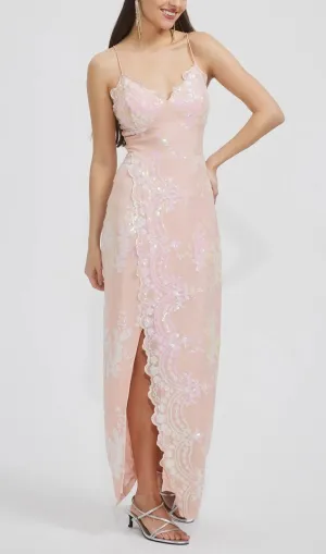 SLIT BODYCON DRESS IN PINK Gloria Lanvin