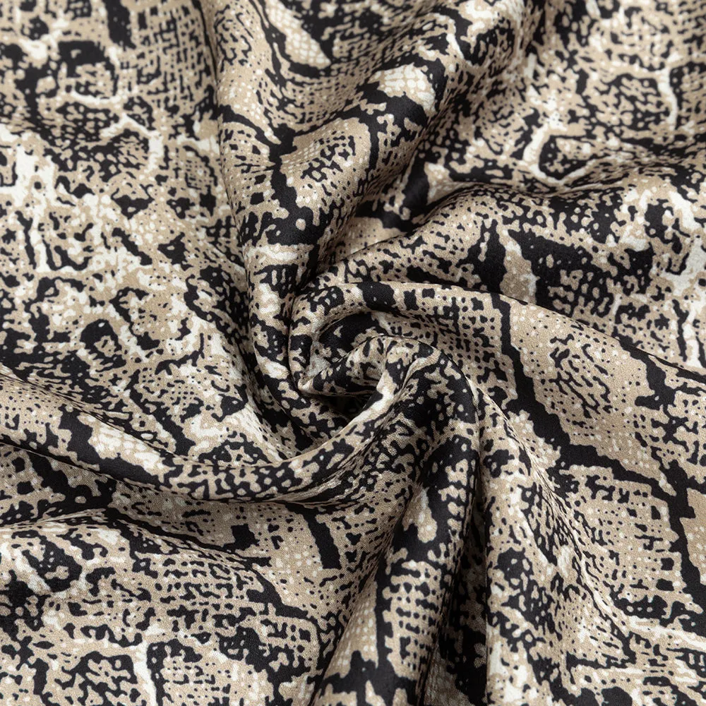 SNAKE PRINT LANTERN SLEEVE MERMAID HEM MAXI DRESS Gloria Lanvin