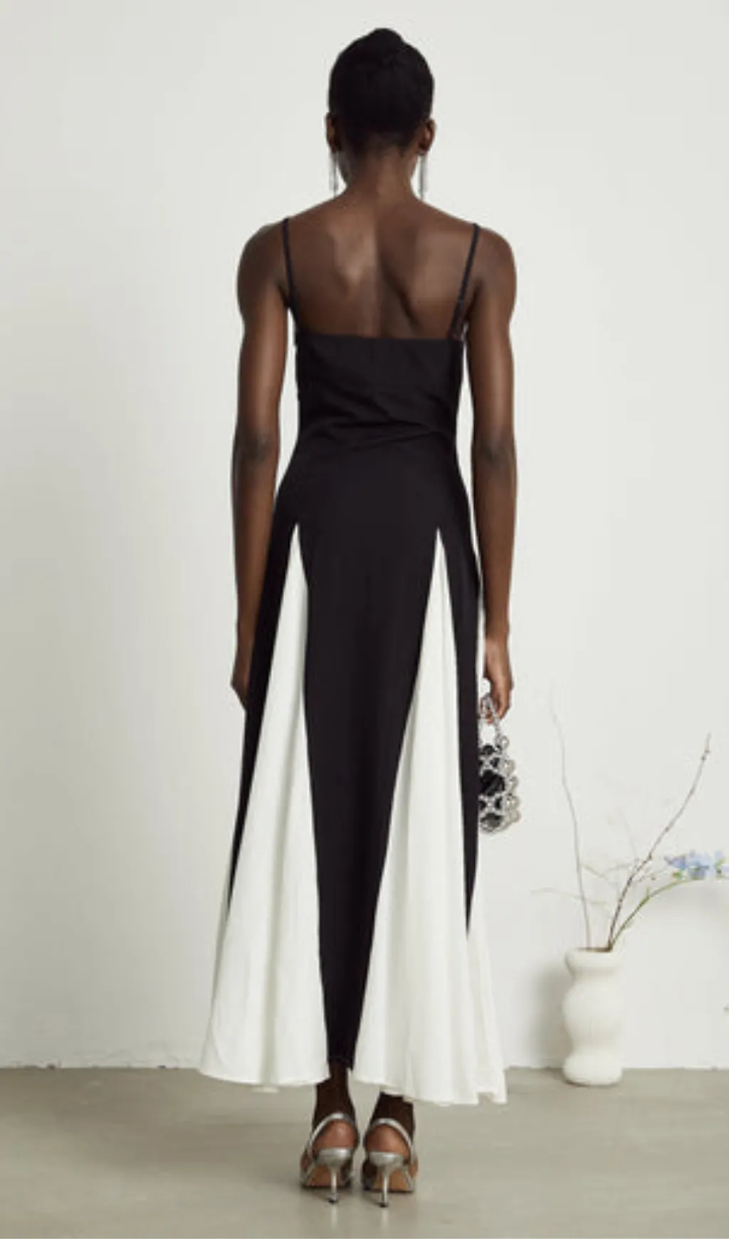 Sofie constrast-color pleated maxi dress Gloria Lanvin