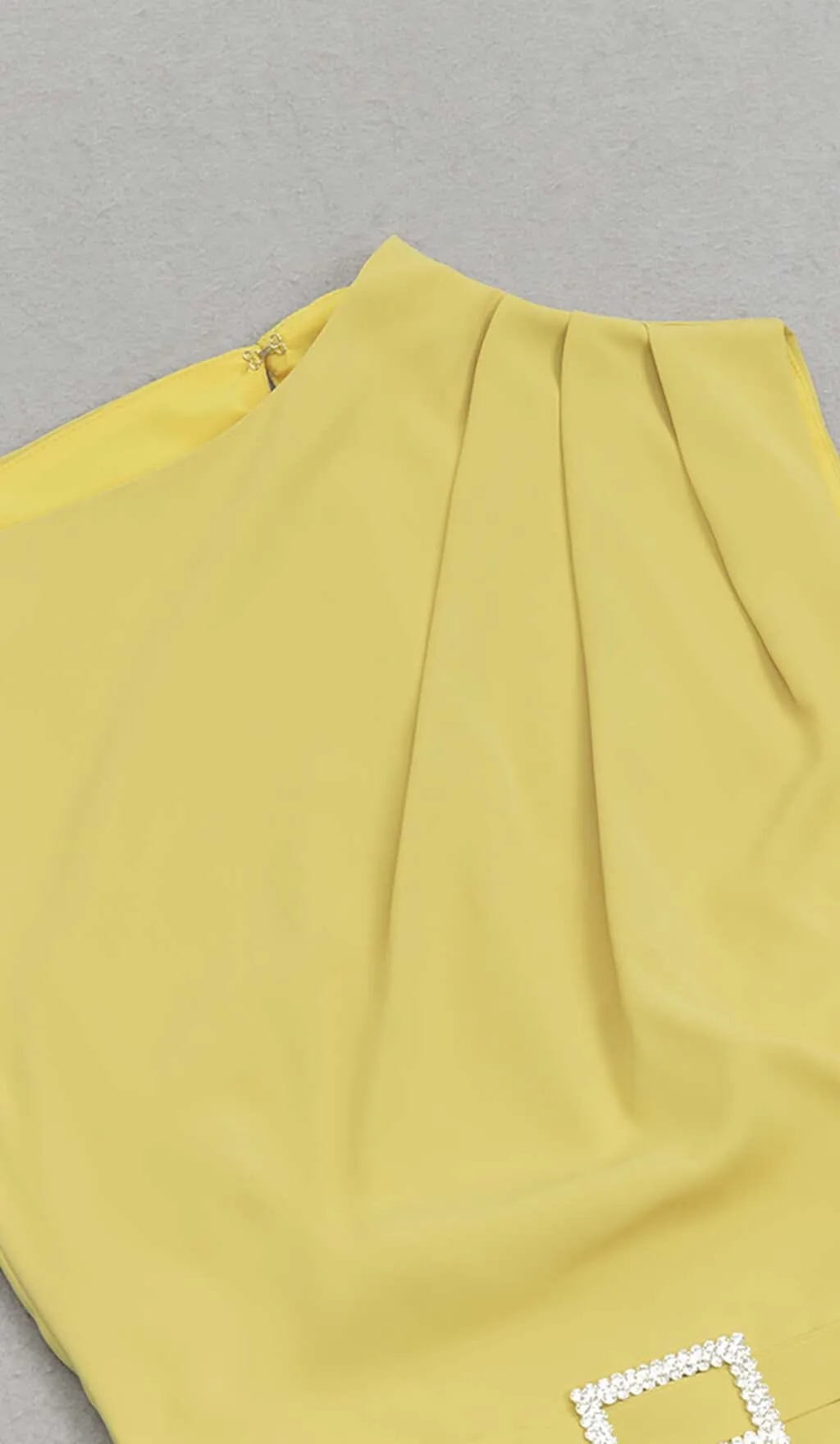 SOLID ASYMMETRICAL HIGH LOW DRESS IN YELLOW Gloria Lanvin