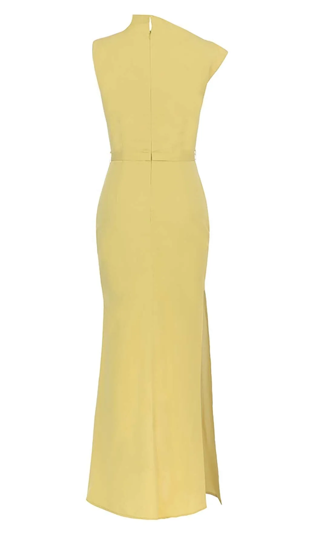 SOLID ASYMMETRICAL HIGH LOW DRESS IN YELLOW Gloria Lanvin