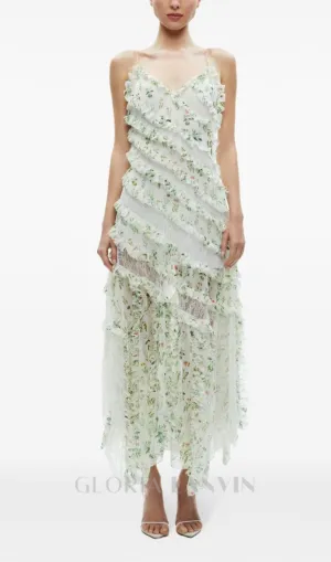 SONDRA MULTICOLOUR RUFFLED MAXI DRESS Gloria Lanvin