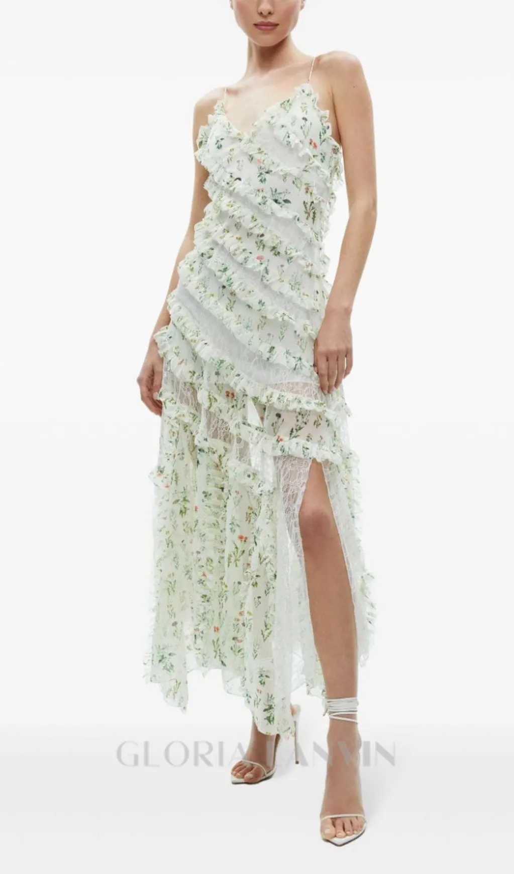 SONDRA MULTICOLOUR RUFFLED MAXI DRESS Gloria Lanvin
