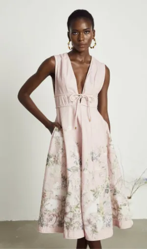 Sonia floral-print sleeveless midi dress in Pink Gloria Lanvin