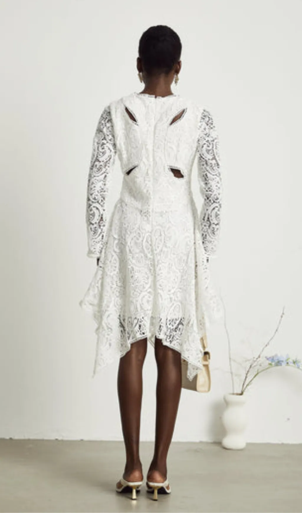 Sophie lace embroidered cut-out midi dress Gloria Lanvin