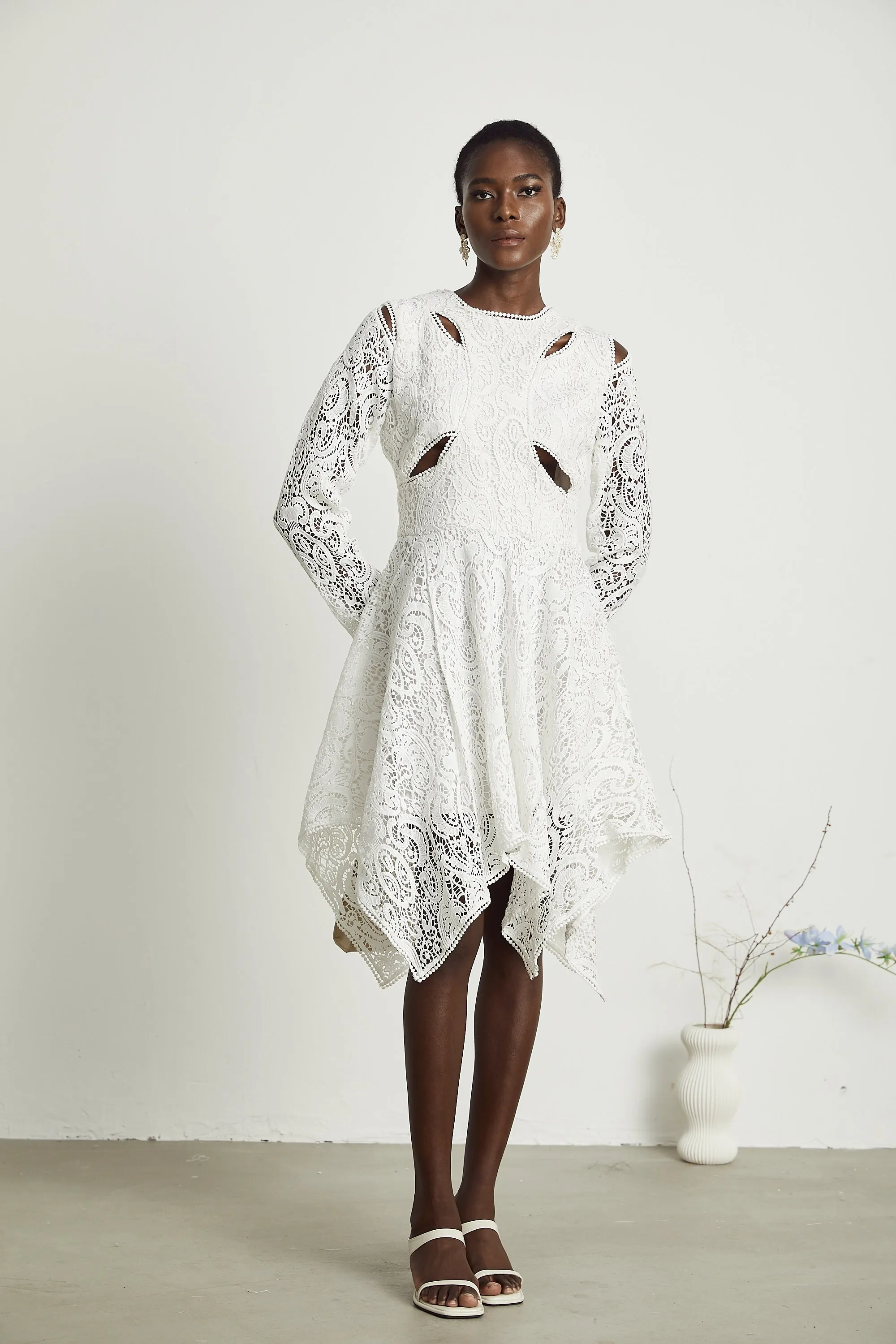 Sophie lace embroidered cut-out midi dress Gloria Lanvin