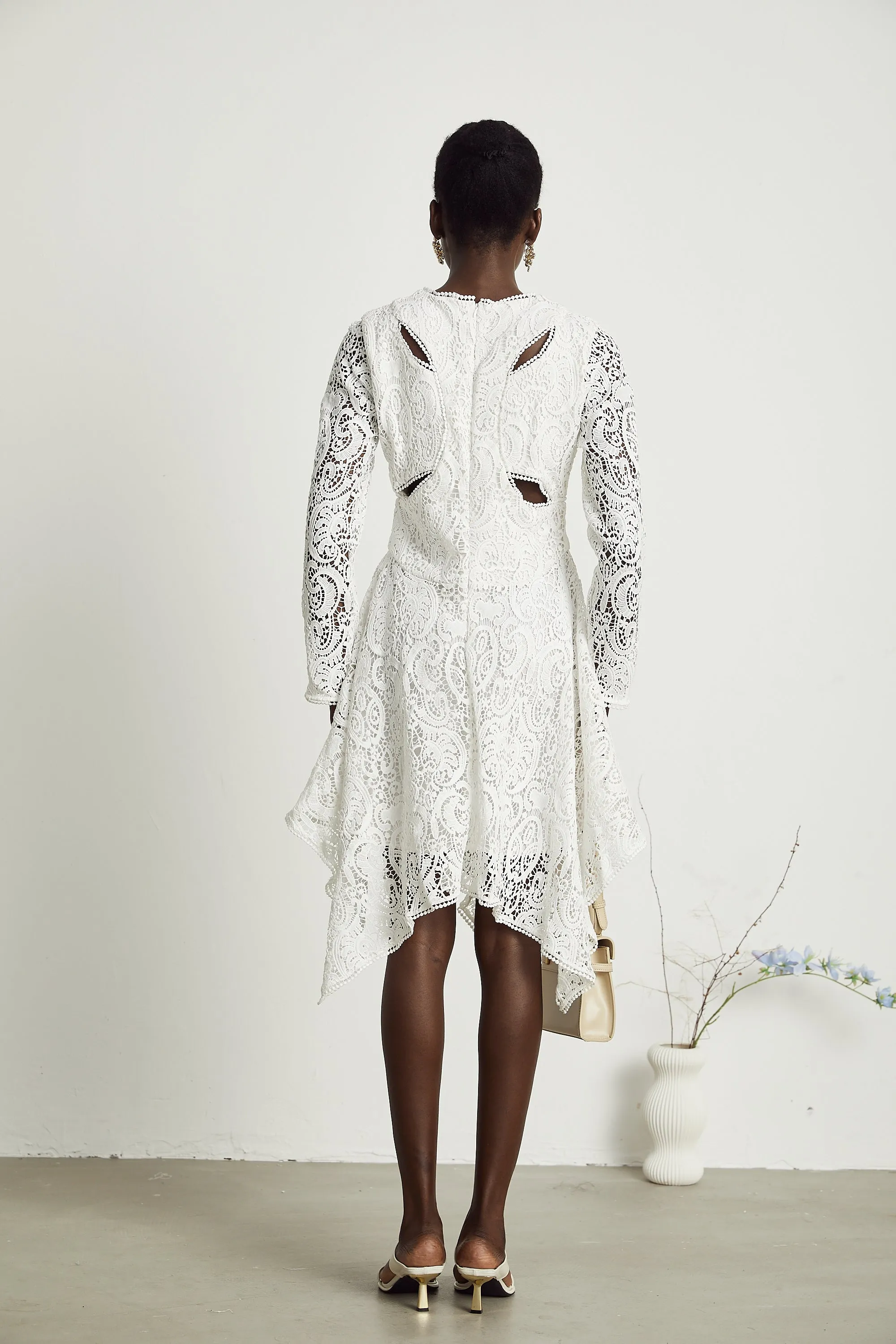 Sophie lace embroidered cut-out midi dress Gloria Lanvin