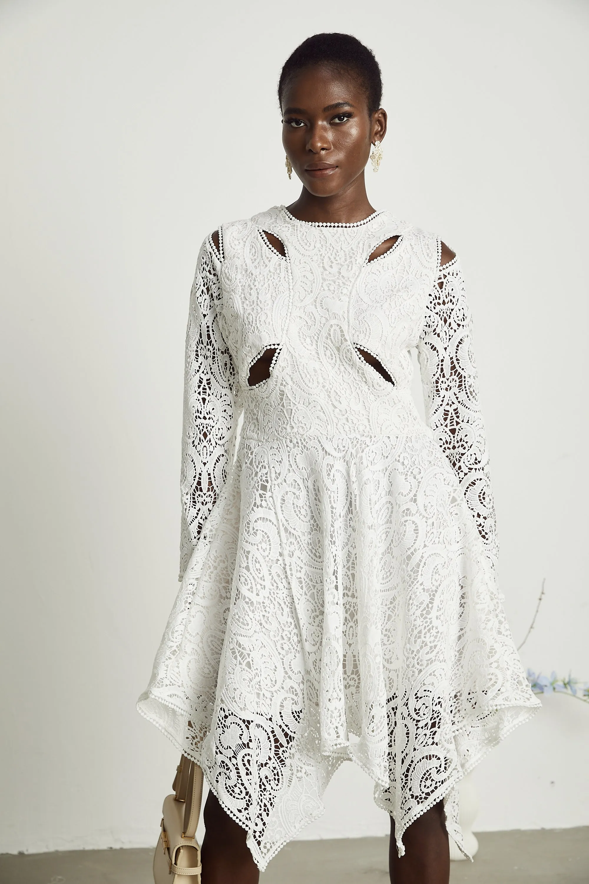 Sophie lace embroidered cut-out midi dress Gloria Lanvin