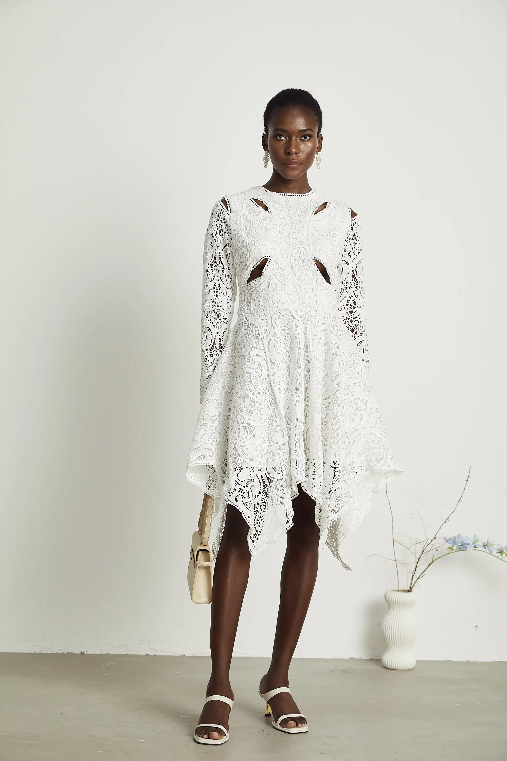 Sophie lace embroidered cut-out midi dress Gloria Lanvin
