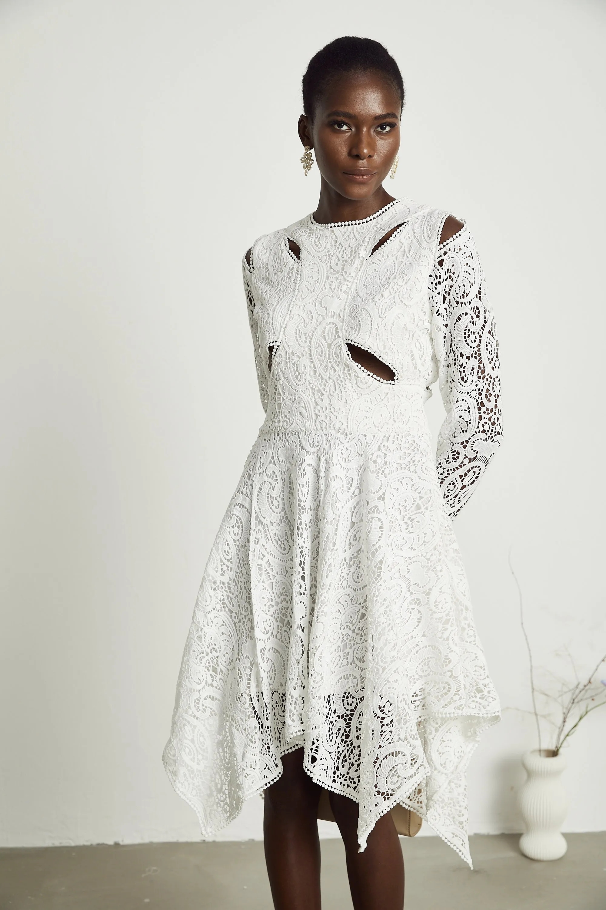 Sophie lace embroidered cut-out midi dress Gloria Lanvin