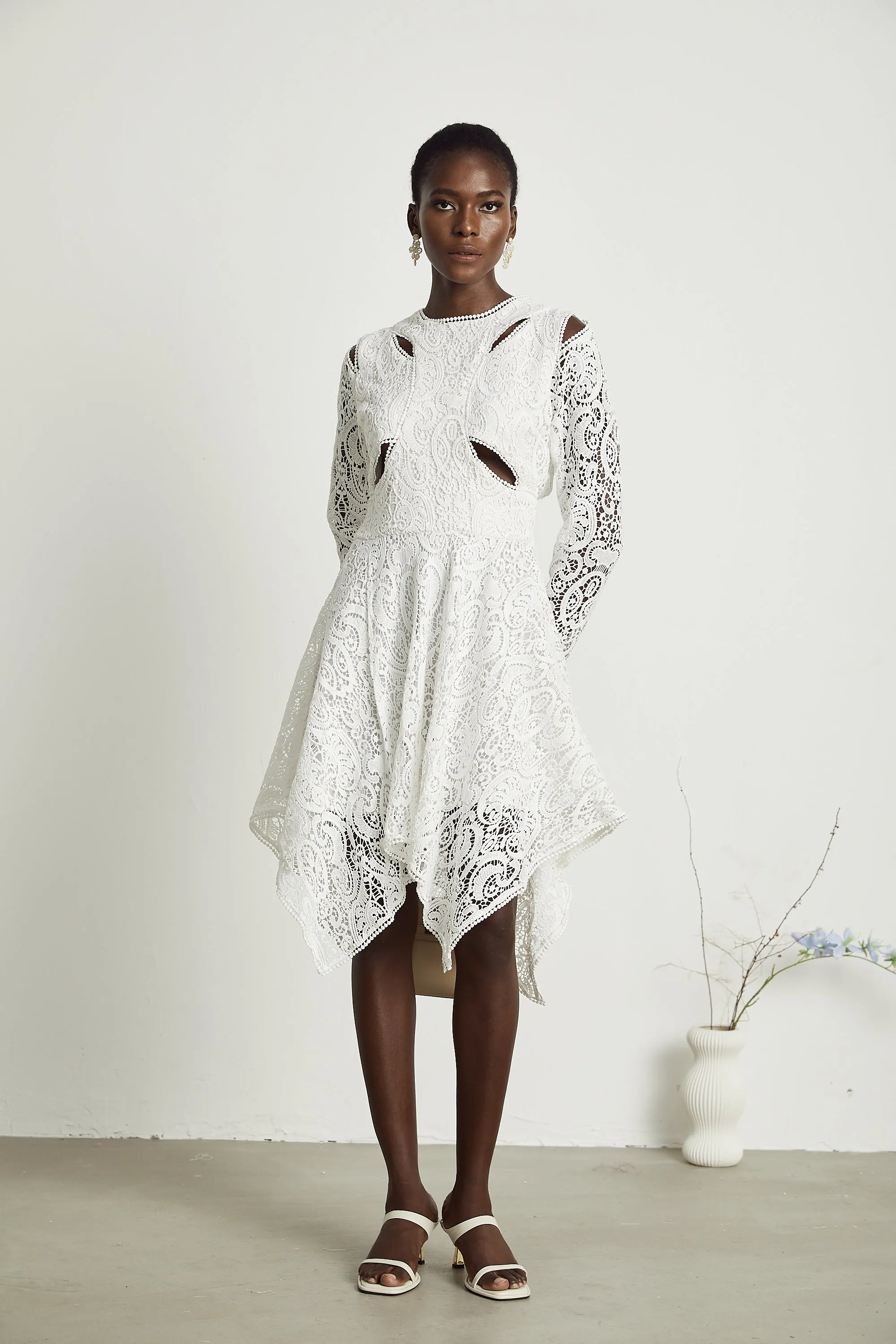 Sophie lace embroidered cut-out midi dress Gloria Lanvin