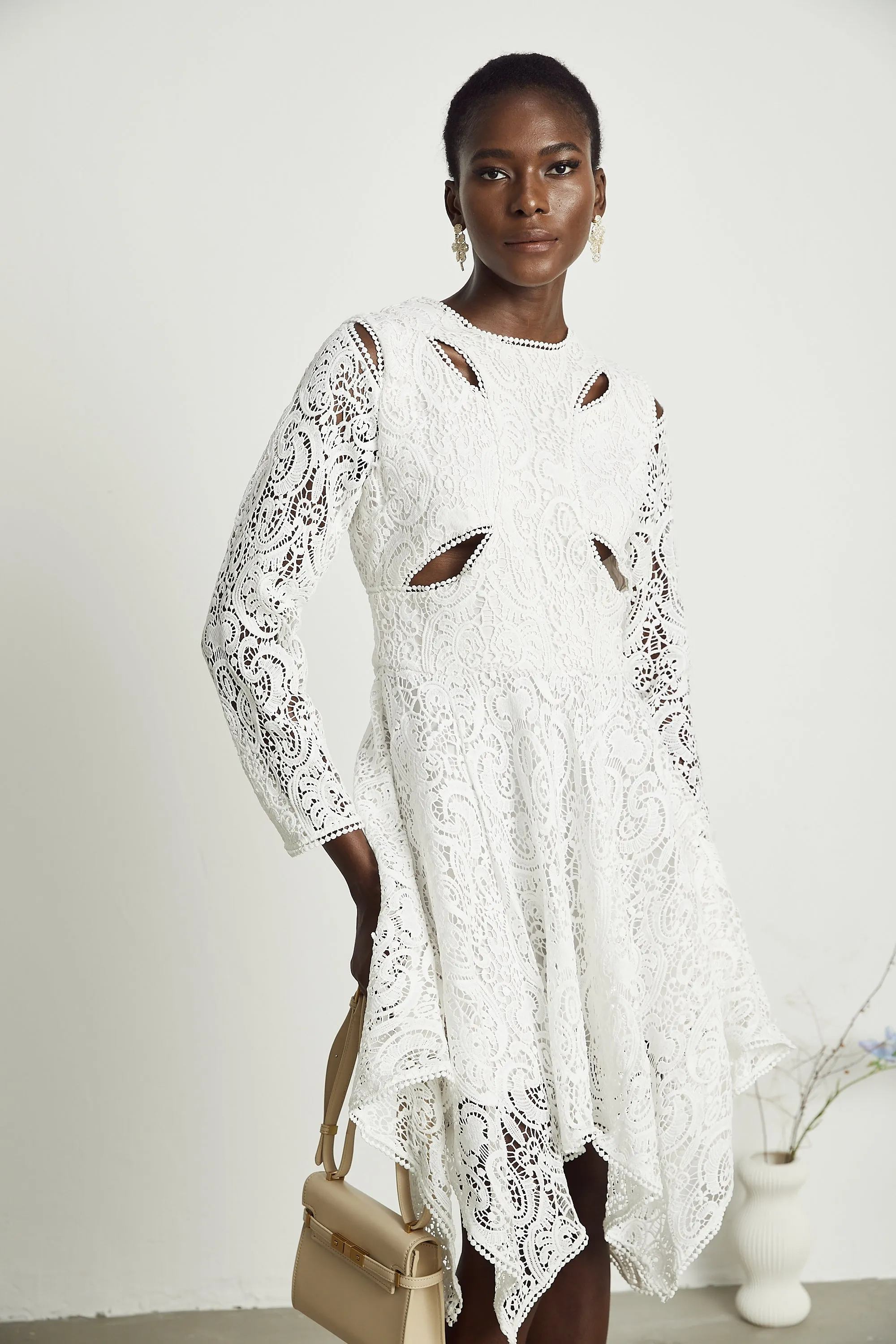 Sophie lace embroidered cut-out midi dress Gloria Lanvin