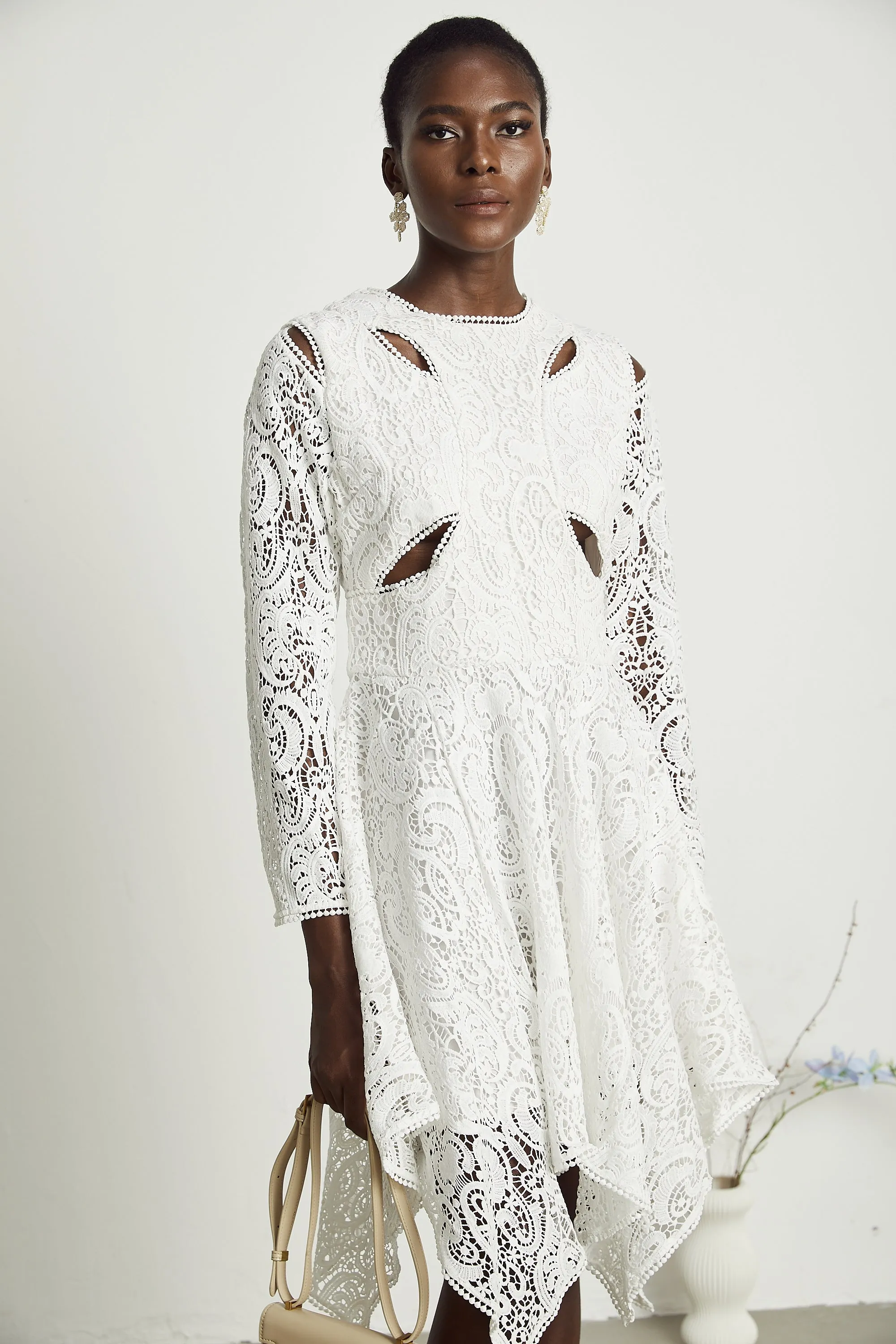 Sophie lace embroidered cut-out midi dress Gloria Lanvin