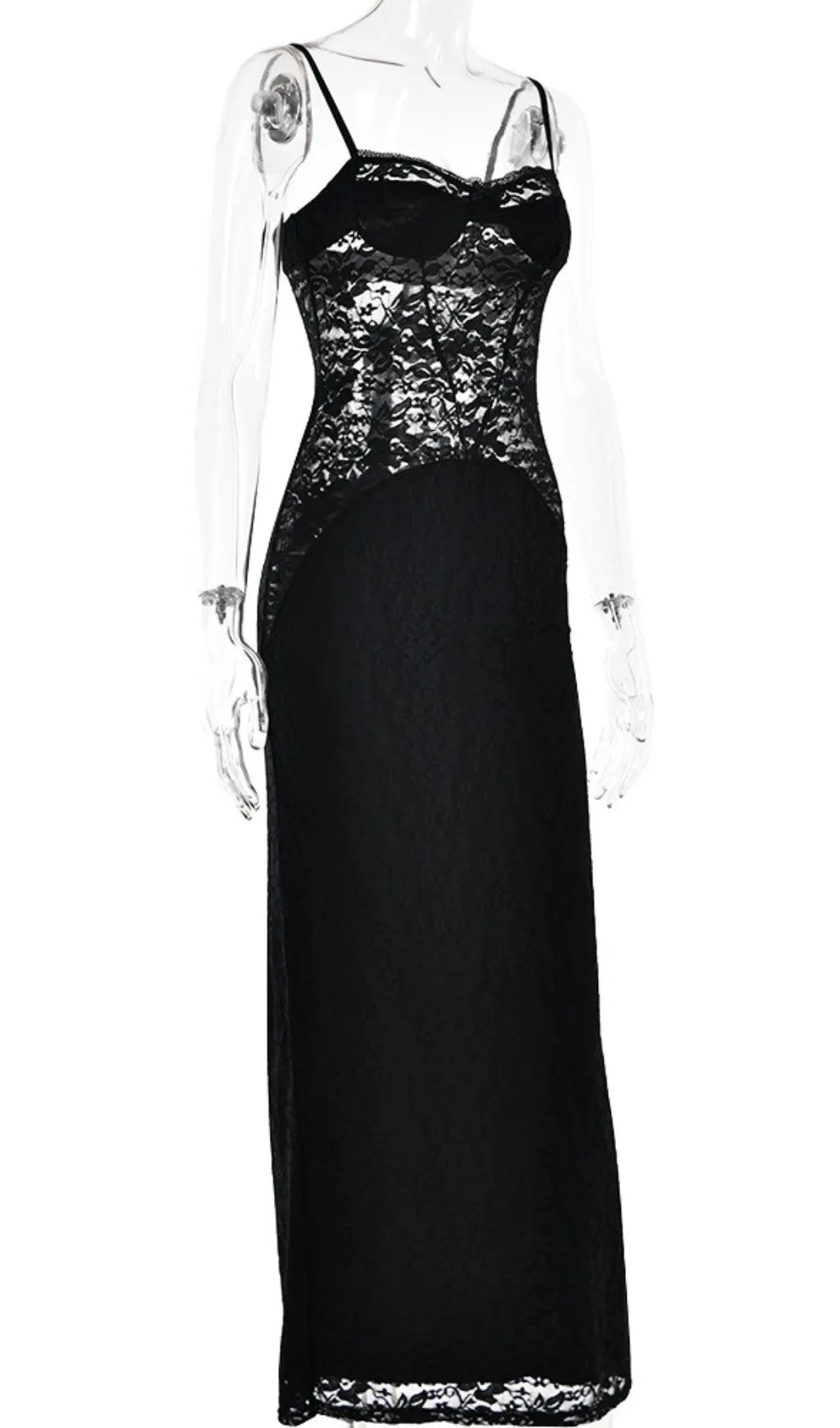 SPAGHETTI LACE MAXI DRESS Gloria Lanvin