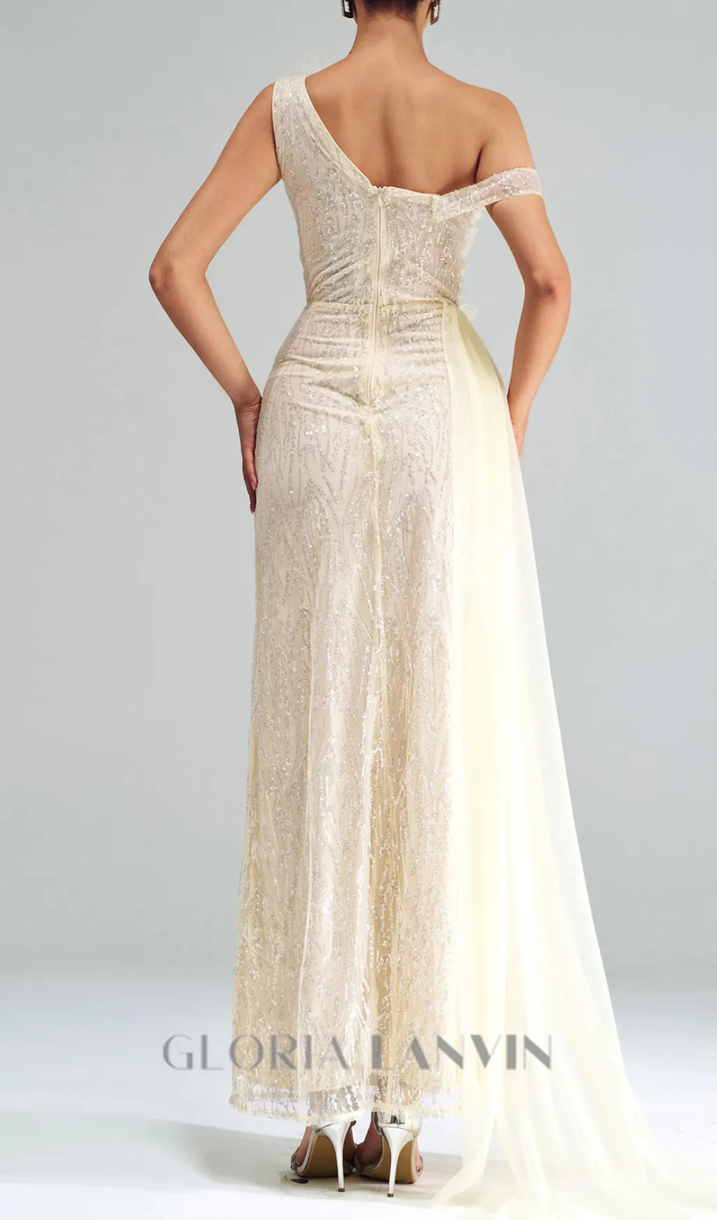 Spaghetti Strap Appliqued Floral Split maxi Dress Gloria Lanvin