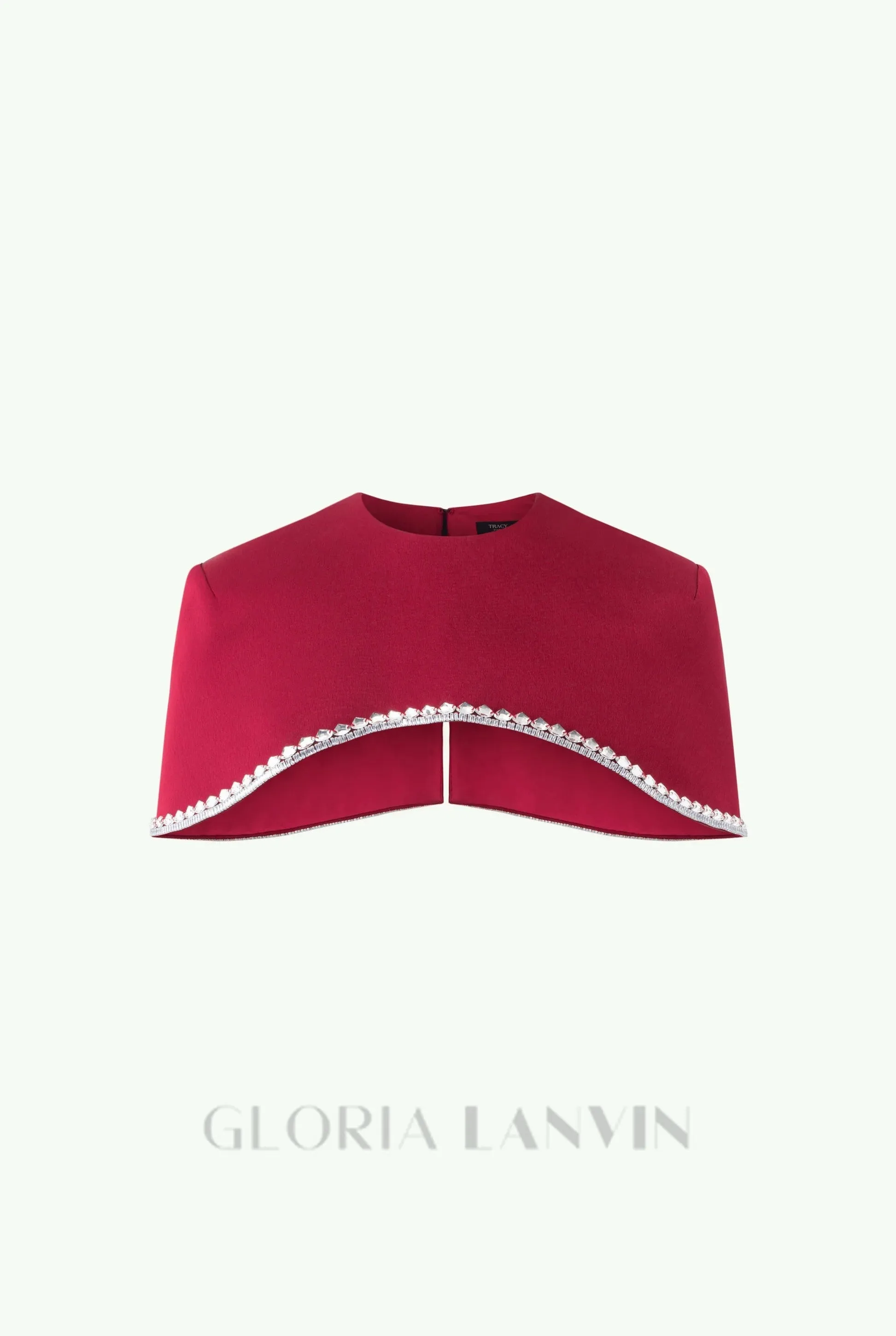 Spaghetti Strap Asymmetric Pleated midi Dress in red Gloria Lanvin