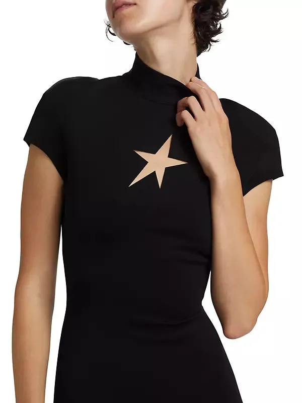 Star Cut-Out bodycon Mini dress in black Gloria Lanvin