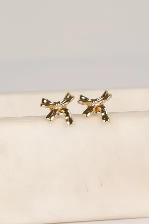 Stephanie Gold Bow Earrings