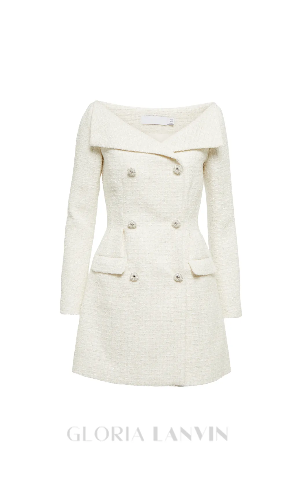 STEPHANIE WHITE BOUCLE BLAZER MINI DRESS Gloria Lanvin