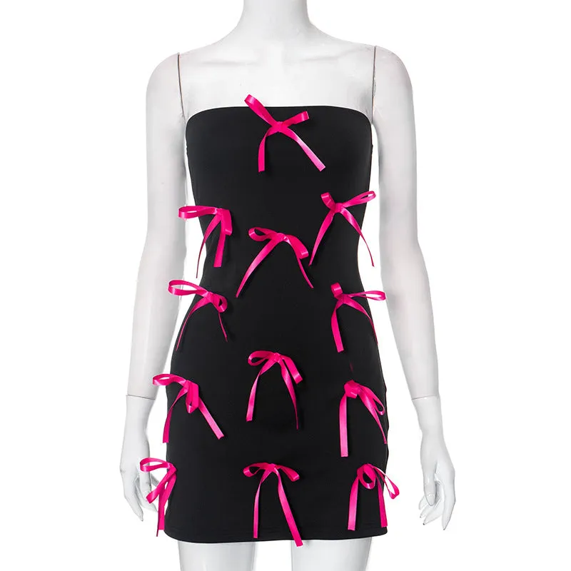 STRAPLESS BOW MINI DRESS Gloria Lanvin