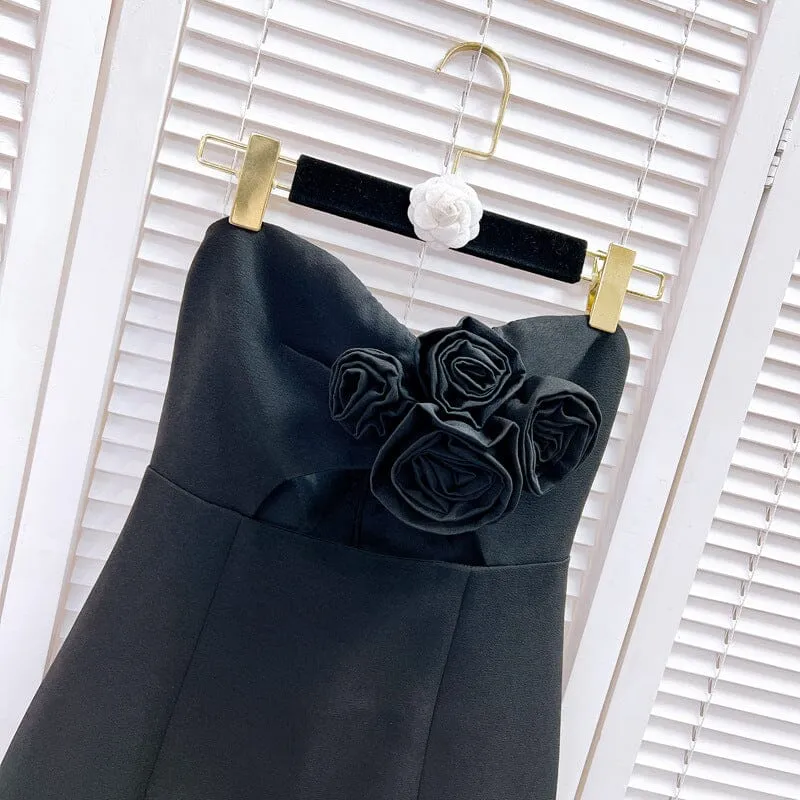 STRAPLESS CUTOUT MINI DRESS IN BLACK Gloria Lanvin