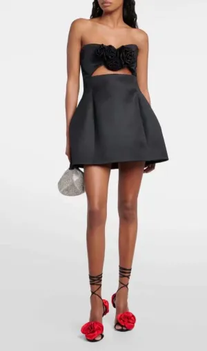 STRAPLESS CUTOUT MINI DRESS IN BLACK Gloria Lanvin
